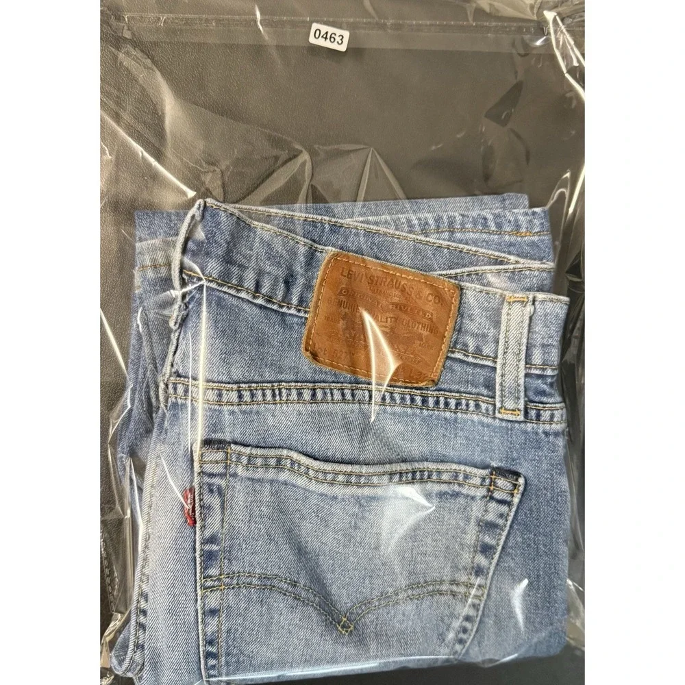 Levi's 527 Slim Boot Jeans Men's 32x32 Blue Distressed Paint Wash Denim